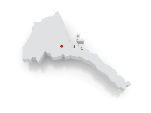 厄立特里亚的地图 — 图库照片