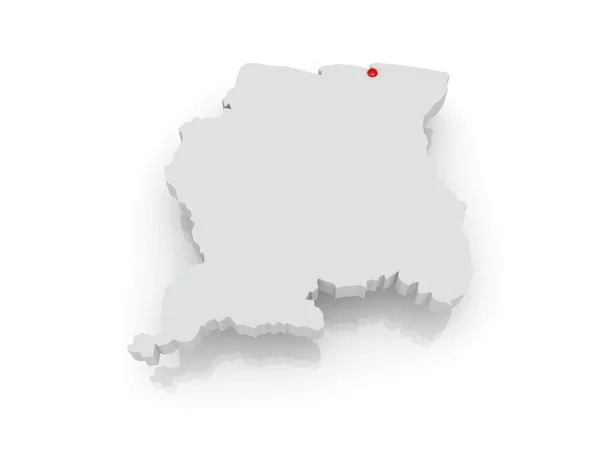 Suriname Térkép — Stock Fotó