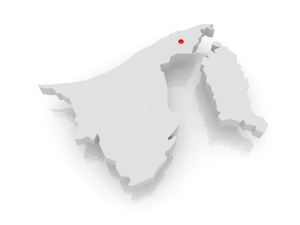 Brunei Térkép — Stock Fotó