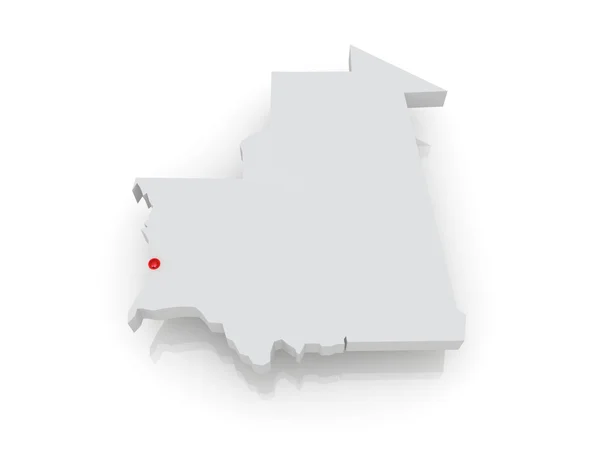 Kaart van Mauritanië — Stockfoto