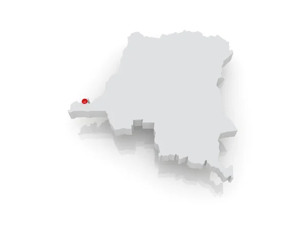 民主刚果共和国的地图 — 图库照片