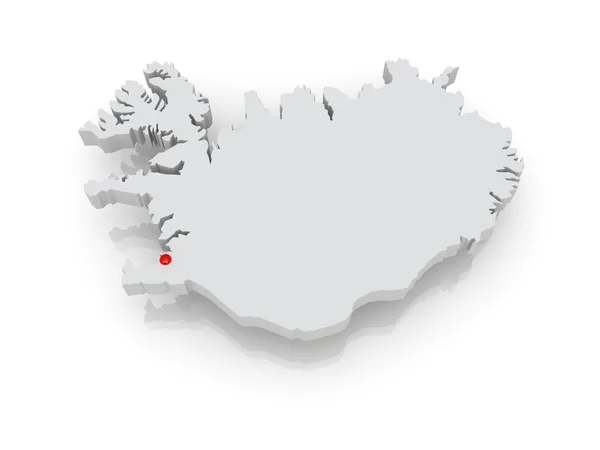 La mappa di Islanda — Foto Stock