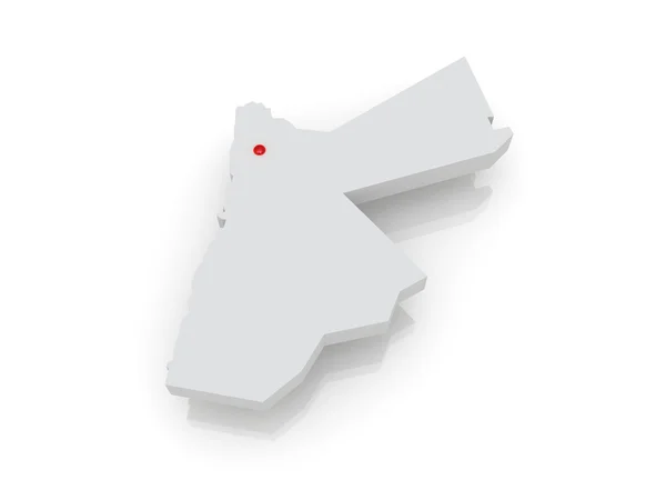 Mapę Jordanii — Zdjęcie stockowe