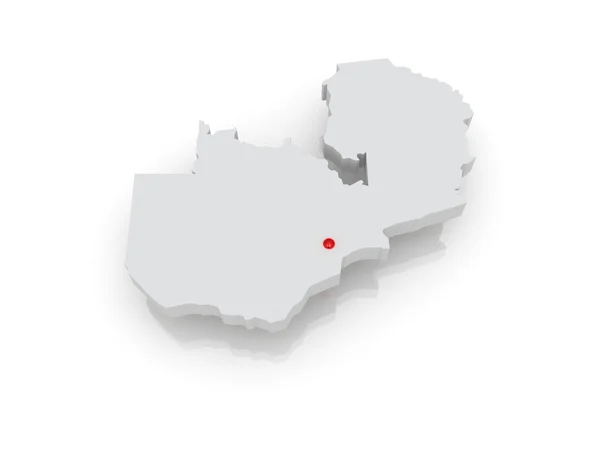 Kaart van zambia — Stockfoto