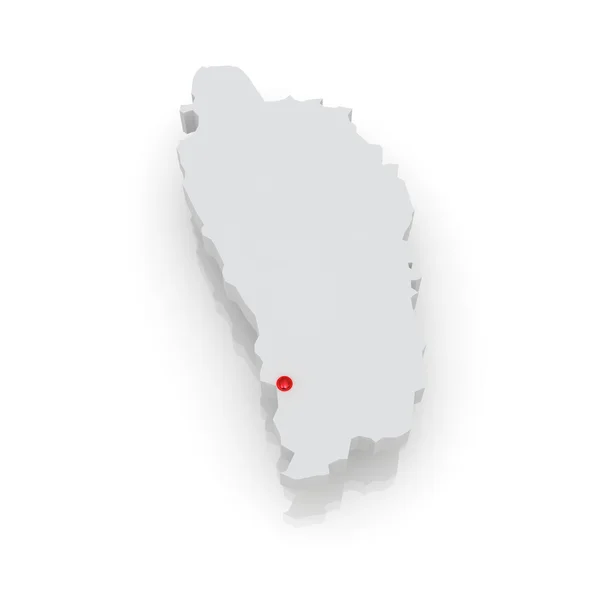 Mapa Dominika — Zdjęcie stockowe
