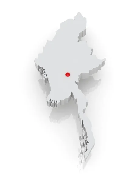 Карта Мьянмы — стоковое фото