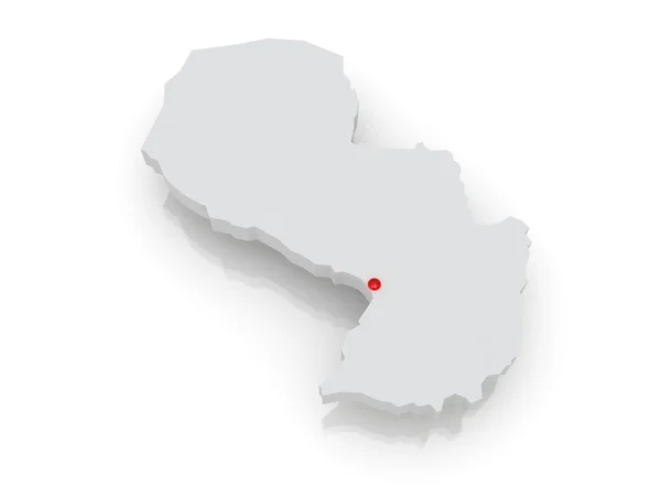 Kaart van paraguay — Stockfoto