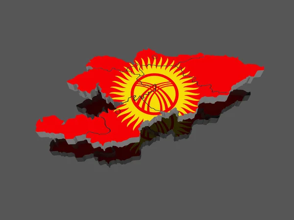 El mapa de kyrgyzstan —  Fotos de Stock
