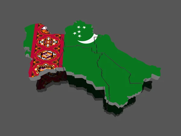 Mapa Turkmenistánu — Stock fotografie