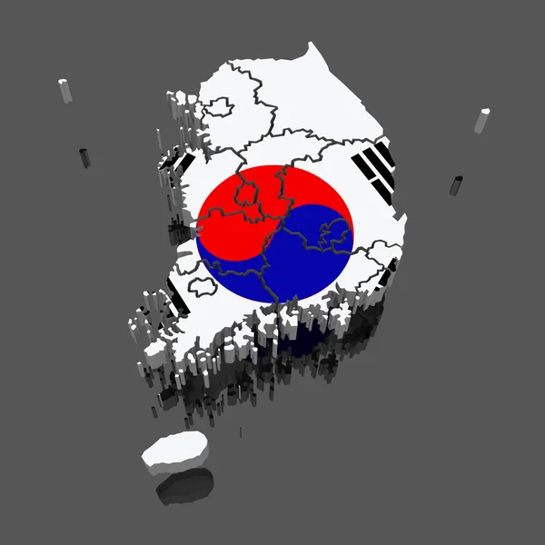 Mapa Jižní Koreje — Stock fotografie