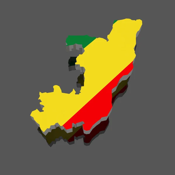 Landkarte der Republik Kongo — Stockfoto