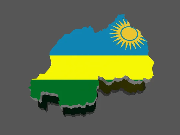 Karta över rwanda — Stockfoto