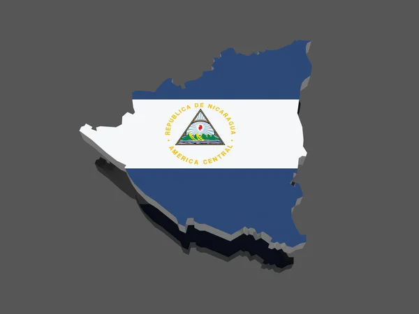 Mapa Nikaragua — Stock fotografie