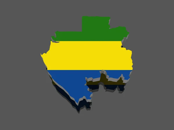 Mapa Gabonu — Zdjęcie stockowe