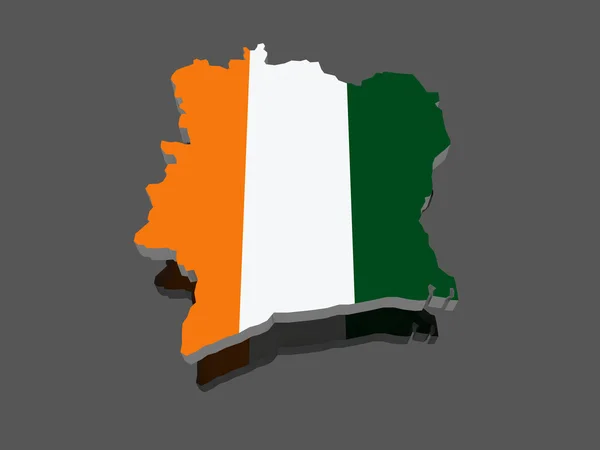 La carte de Côte d'Ivoire . — Photo
