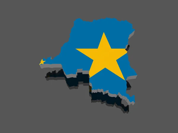 Mapa z Demokratycznej Republiki Konga. — Zdjęcie stockowe