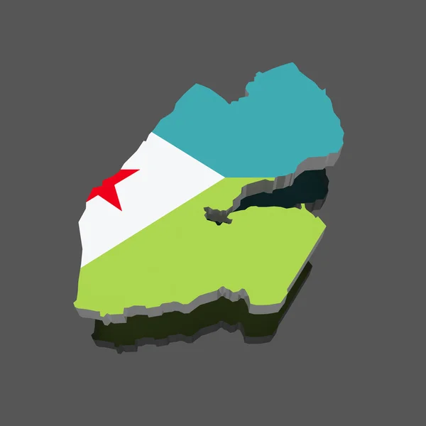 Dzsibuti Térkép. — Stock Fotó