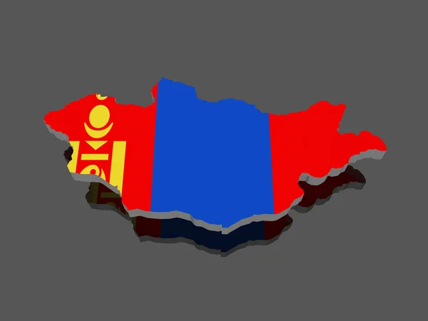 Mapa Mongolska — Stock fotografie