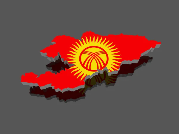 El mapa de kyrgyzstan —  Fotos de Stock