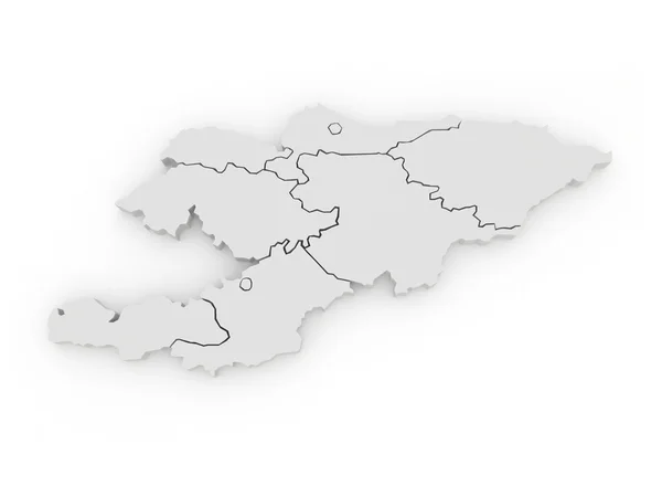 O mapa de Quirguistão — Fotografia de Stock