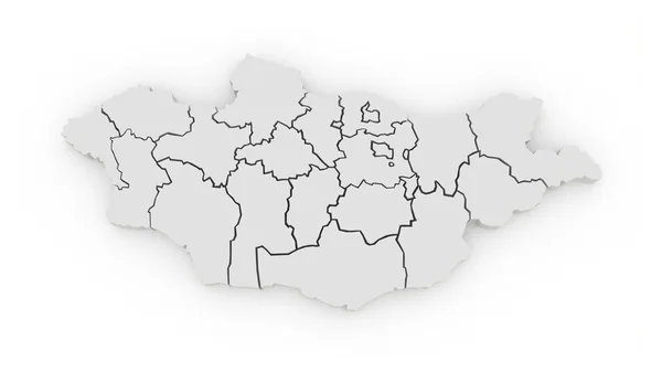 O mapa de Mongólia — Fotografia de Stock