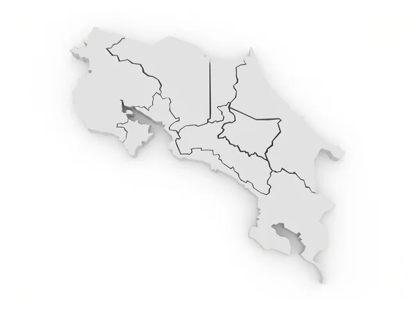 El mapa de Costa Rica —  Fotos de Stock