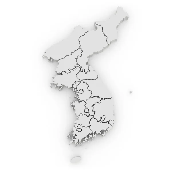 Mapa da Coreia do Sul — Fotografia de Stock