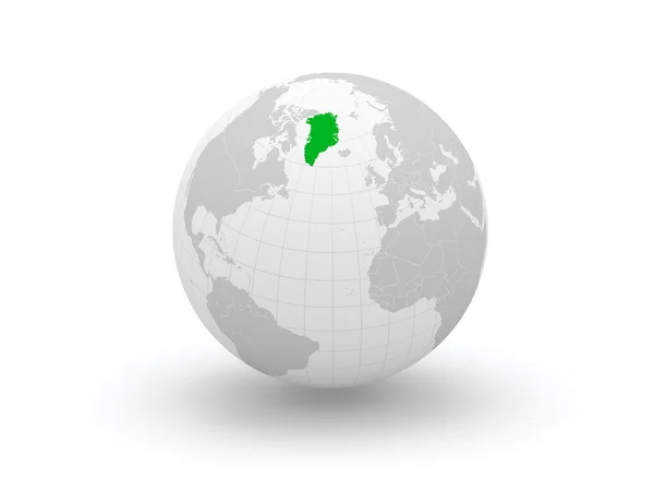 Globo. 3d. Groenlandia . — Foto de Stock