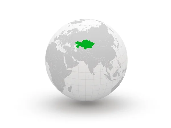 Globe. 3D. Kazachstan. — Zdjęcie stockowe