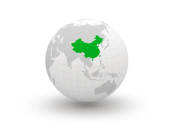 Земної кулі. 3D. Китай . — стокове фото