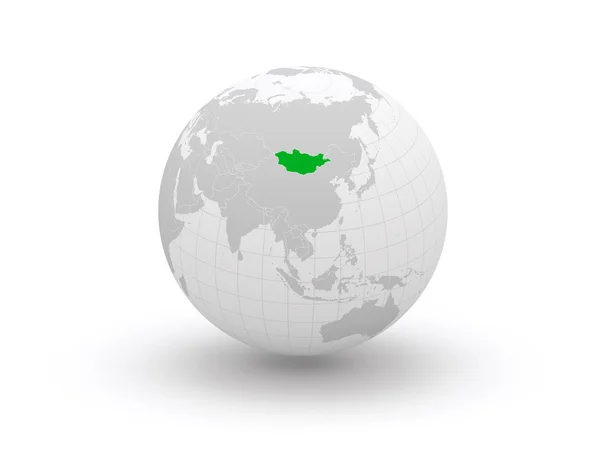 Globe. 3D. Mongolië. — Stockfoto