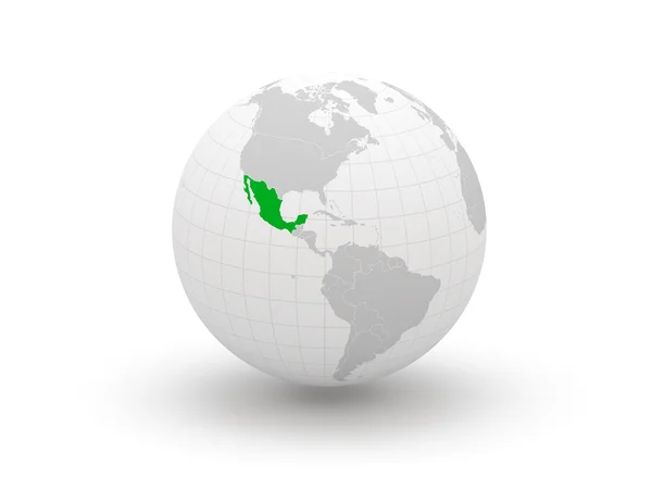 Globe. 3d. Mexico. — Stock Photo, Image