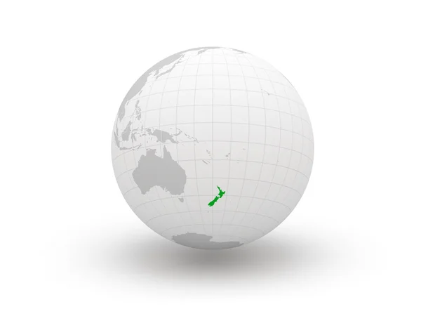 Globe. 3D. Nieuw-Zeeland. — Stockfoto