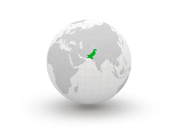 Glob. 3D. pakistan. — Zdjęcie stockowe