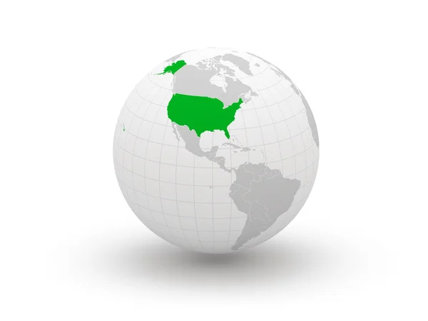 Globe. 3D. Verenigde Staten. — Stockfoto