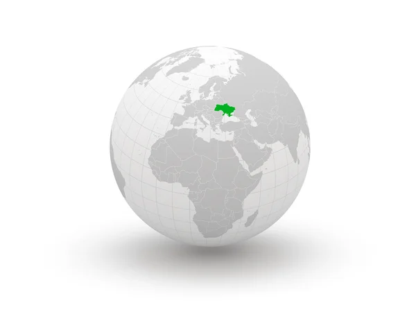 Globe. 3d. Ukraine — Stock Photo, Image