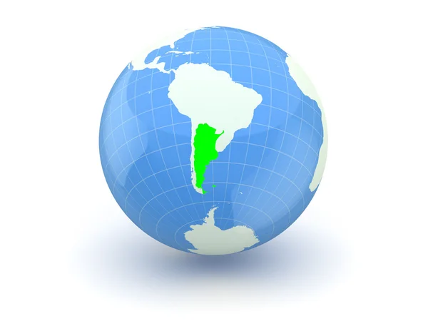 Globe. 3D. Argentina. — Stockfoto