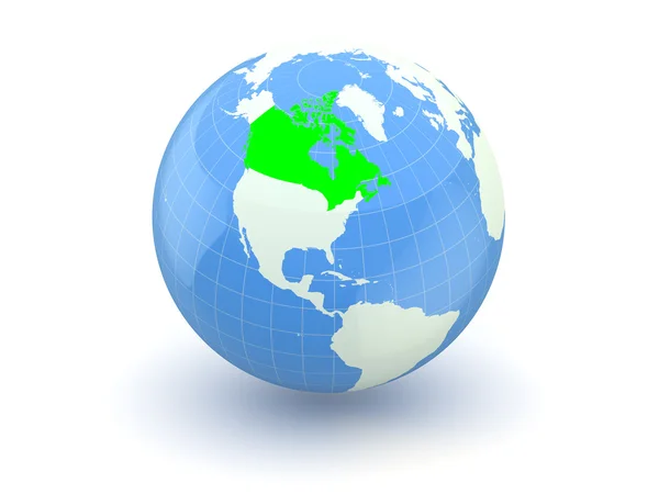 Globe. 3d. Canada. — Stock Photo, Image