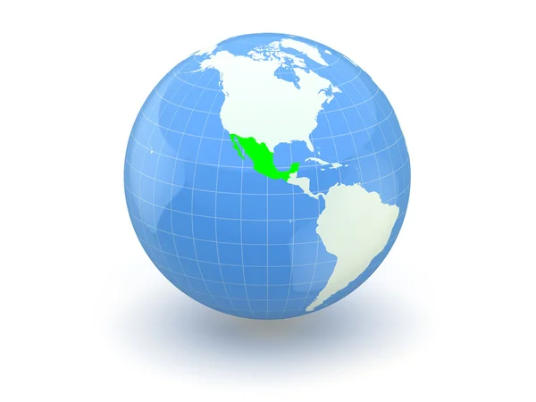 Globe. 3d. Mexico. — Stock Photo, Image