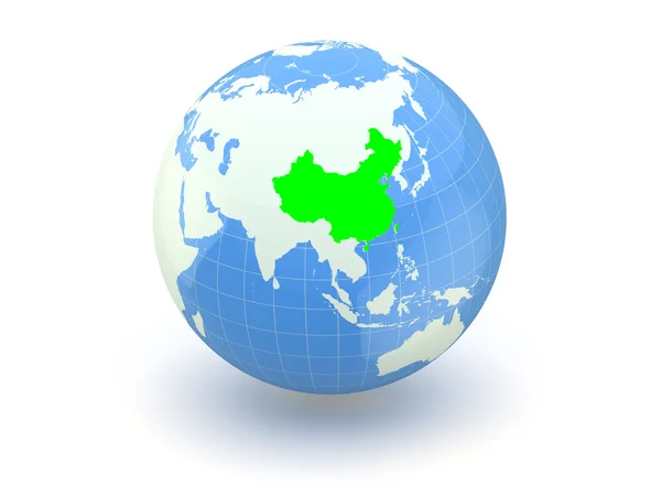 Globo. 3d. Cina . — Foto Stock