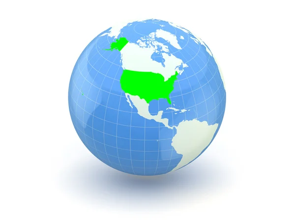 Globe. 3d. USA. — Stock Photo, Image