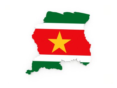 Map of Suriname. clipart