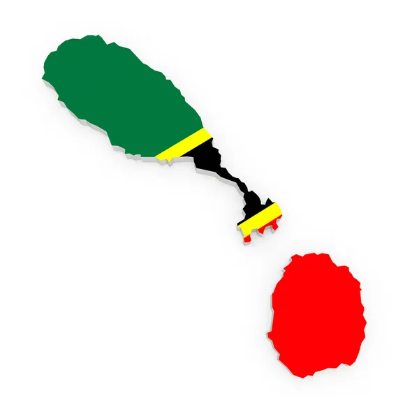 Map of Saint Kitts and Nevis. — Stock Photo, Image