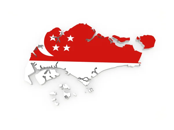 Mapa Singapur. — Zdjęcie stockowe