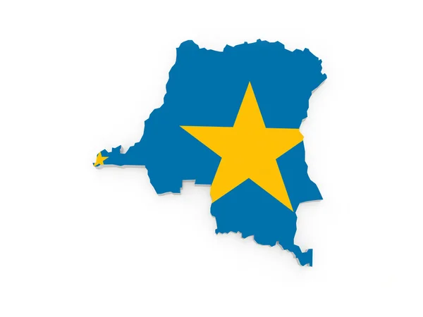 Mapa da República Democrática do Congo . — Fotografia de Stock
