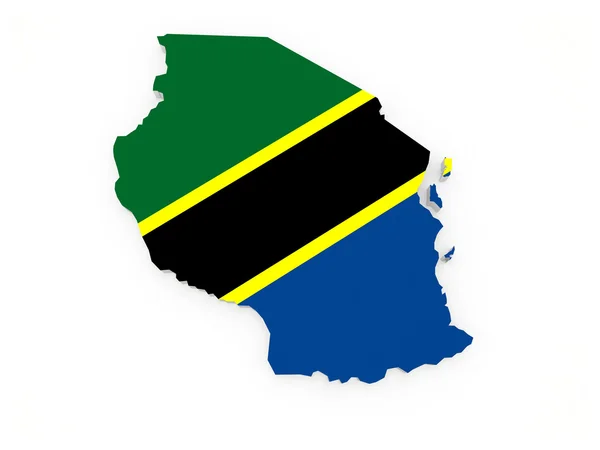 Harta Tanzaniei . — Fotografie, imagine de stoc