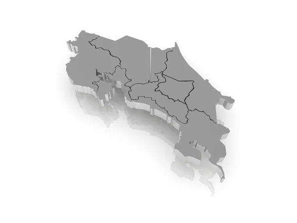 Mapa Kostariky — Stock fotografie