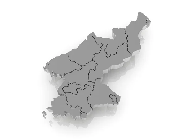 Χάρτη της Βόρειας Κορέας — Φωτογραφία Αρχείου