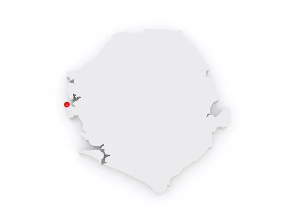 Карта Сьерра-Леоне. — стоковое фото