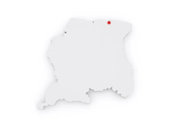 Karte von Surinam. — Stockfoto